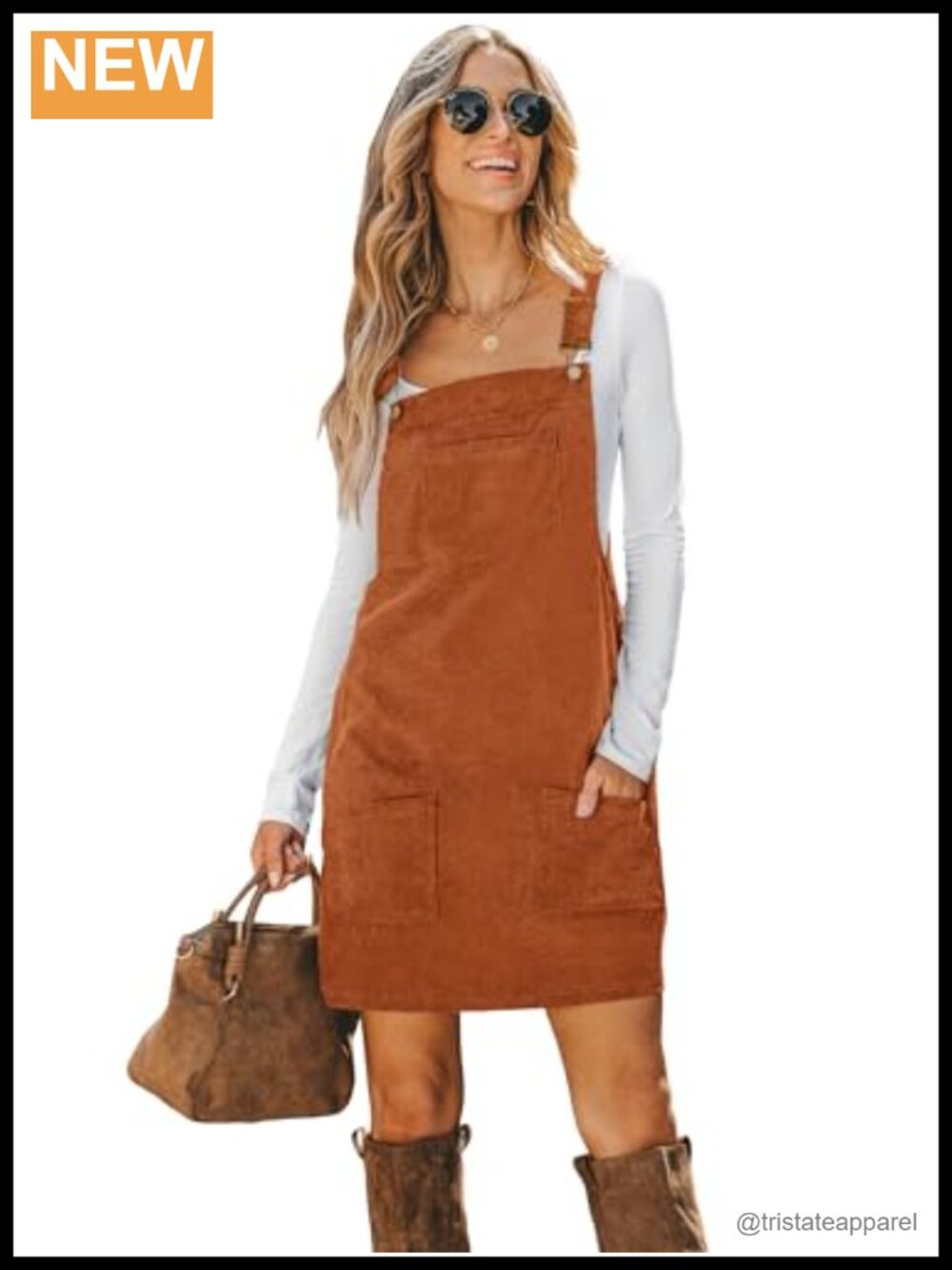 Corduroy Square Neck Wide Strap Mini Overall Dress Sleeveless Pinafore